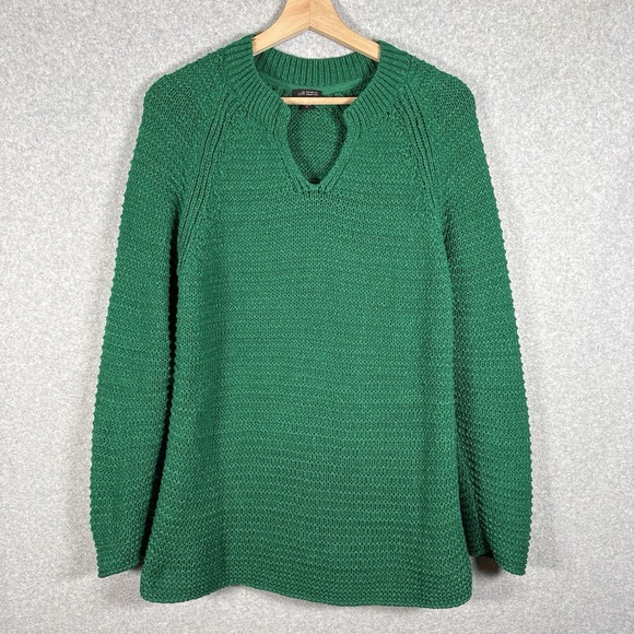J. Jill Sweaters - J Jill Wearever Collection Tunic Sweater Womens Medium Green Pullover Cotton